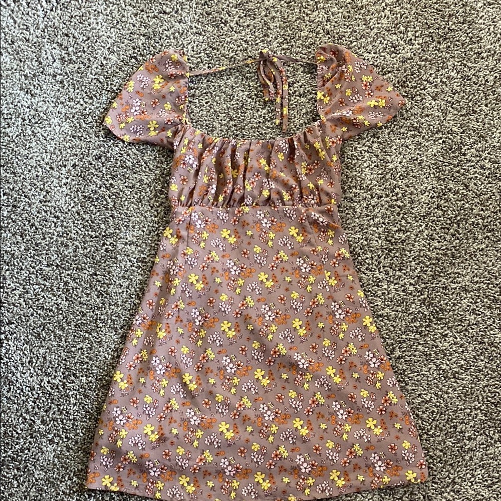 Floral Puff Sleeve Milk Maid Dress